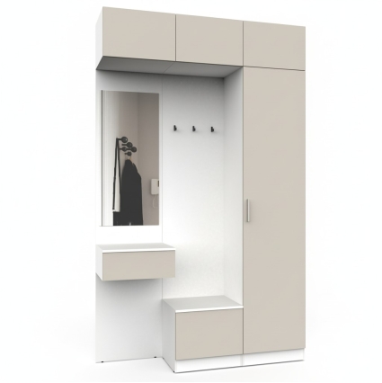 Набор мебели для прихожей "Марсель-205" МР 01-205 В2490 Ш1500 Г420 (ЛДСП Кашемир)